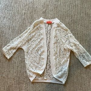 Spoiled ivory lace shrug